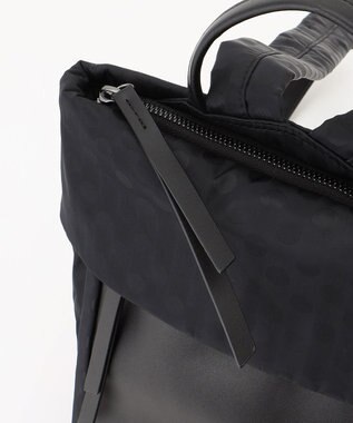 Y'SACCS はっ水ドットジャカード リサイクルレザーコンビ リュック ブラック