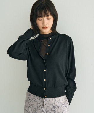 YECCA VECCA 金釦クルーネックカーディガン