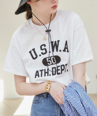 WEGO 【ANGIE VINTAGE】カレッジロゴプリントTee