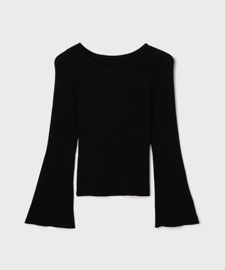 GRACE CONTINENTAL アイレットリブニットトップ ブラック