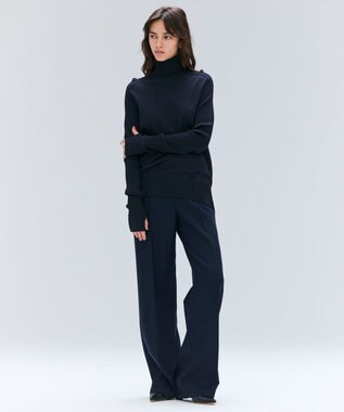 BEIGE， BUNNELL / ウールタブボタンストレートパンツ Navy