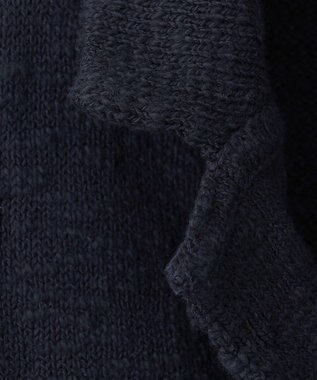 JOSEPH ABBOUD 【イタリア糸使用】コットンスラブ ニット ジャケット ネイビー系