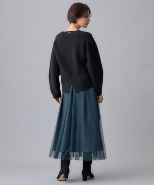 自由区 L 【洗える】ウールカシミヤブレンドプルオーバー ニット ブラック