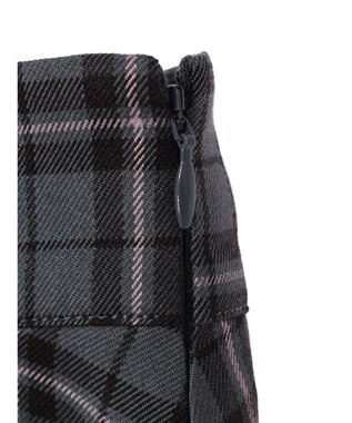 earth music&ecology チェックフレアスカート Check Gray