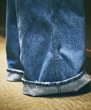 woadblue 【157】Long Rise Wide Pants デニムパンツ MIDBLUE