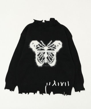 WEGO バタフライダメージニット ブラック