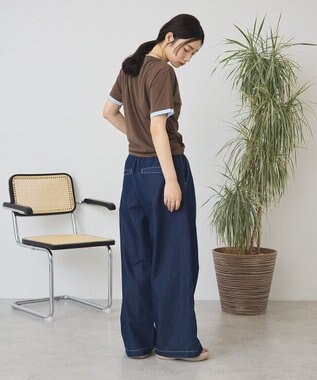 AMERICAN HOLIC 配色レイヤード風シアーＴシャツ Brown