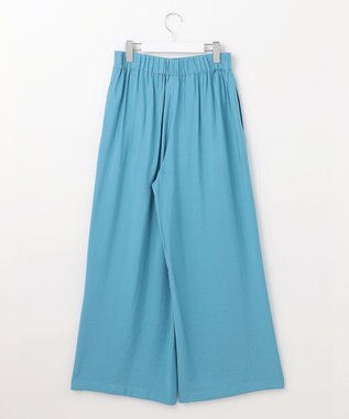 自由区 L 【ウエストゴム・洗える】エアリーツイルワイド パンツ ライトブルー