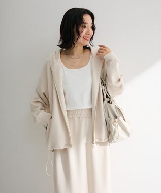 Green Parks 機能付テレコリブタンクトップ Off White