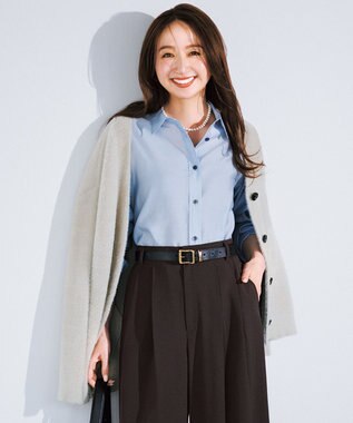 UNFILO レギュラーカラー ポプリンシャツ サックス