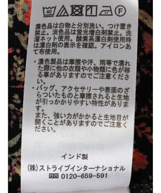 Green Parks アソート柄さらっとレーヨンブラウス Flower Black