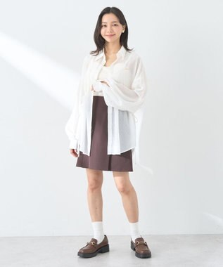earth music&ecology ウエストドロストシアーシャツ White