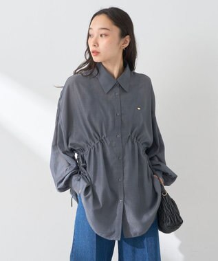 earth music&ecology ウエストドロストシアーシャツ Gray