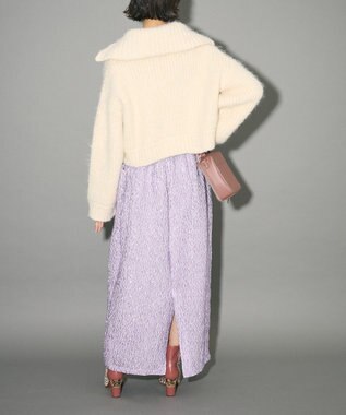 Green Parks フロントジップビックカラーニットブルゾン Gray