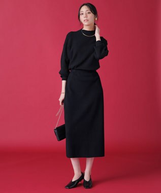 ANY SIS CICA加工 ビューティ畔ボトルネック ニット ブラック