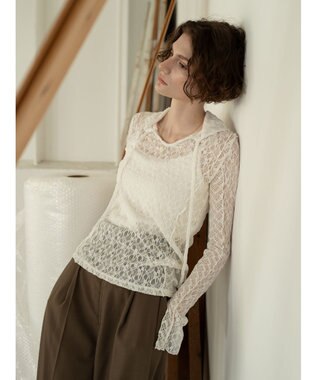 Te chichi パッチワークレース前後2WAY衿デザインTOPS《2025Autumn catalog item》