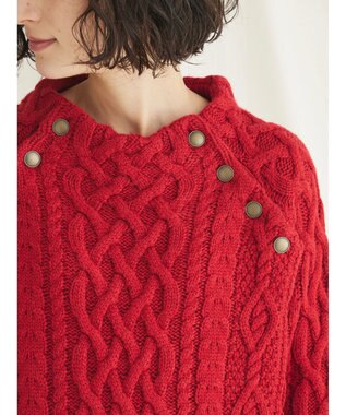 CRAFT STANDARD BOUTIQUE ラグランケーブルニットプルオーバー　 Red