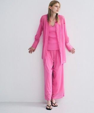 uncrave トリコットシフォン ロングシャツ ピンク