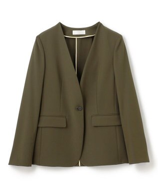 BEIGE， 【洗える・L-size】ALAINA / Vネックカラージャケット Khaki