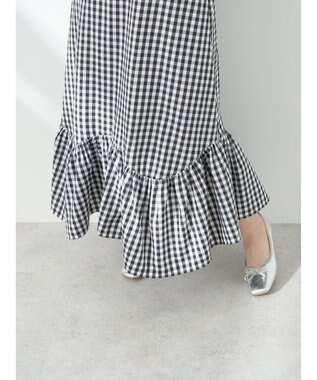 earth music&ecology イレヘムチェックスカート Black