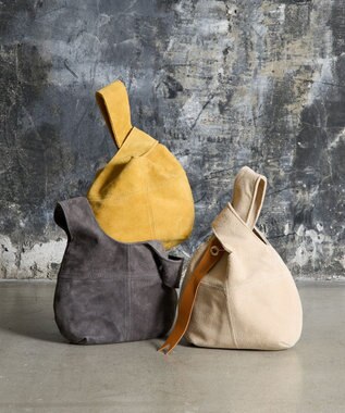 russet 【2025AW新作】本革スエード巾着ハンドバッグ(CE-1582) Yellow