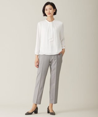 J.PRESS LADIES L 【セットアップ対応】BAHARIYE2 テーパード パンツ ライトグレー系