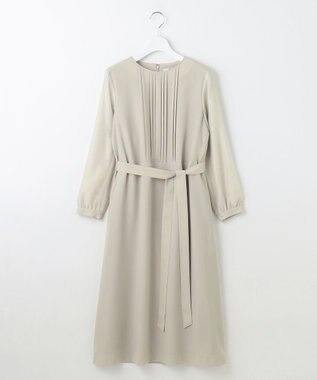 J.PRESS LADIES 【洗える】ノルディス2wayジョーゼット タックディテール ワンピース ベージュ系