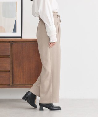 earth music&ecology ウールライクリラックスパンツ Beige