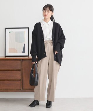 earth music&ecology ウールライクリラックスパンツ Beige