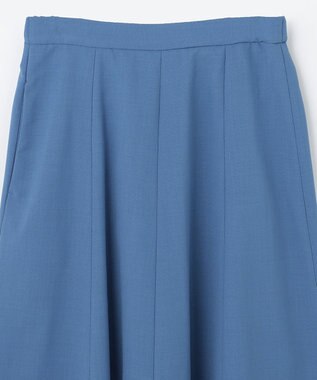 ANY リネンライクオックス フレアスカート ブルー
