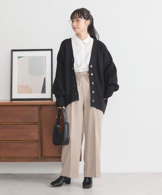 earth music&ecology ウールライクリラックスパンツ Beige