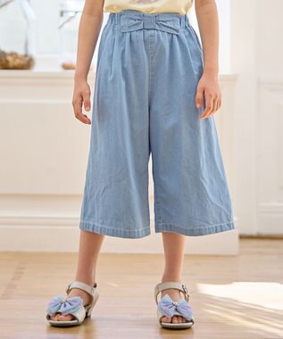 ANY KIDS シャンブレー ガウチョパンツ ブルー