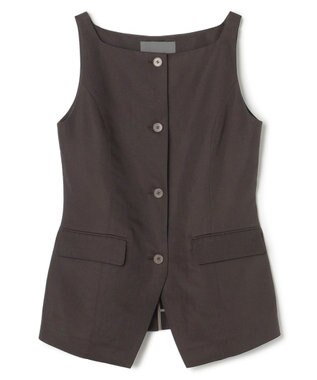 uncrave テンセルライトリネン ジレブラウス ブラウングレー