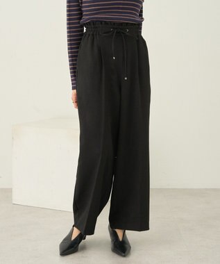 earth music&ecology ウールライクリラックスパンツ Black