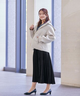 Tiaclasse ファイバーダウン×ダンボール異素材ショートコート グレー