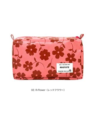 ROOTOTE 3528【ルートート】WR.ポーチ.ラミネート-V 02：レッドフラワー