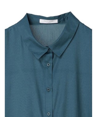 Green Parks ミディ丈半袖シャツワンピース Green