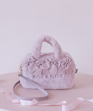 Maison de FLEUR ピンクマニア2Wayファーリボンミニバッグ Pink