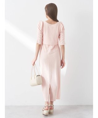 earth music&ecology やわらかカットソーレイヤード見えワンピース Pink