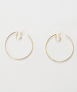 Phoebe 〈痛くないシリーズ〉ファセットスリムフープライトフィットイヤリング　ゴールド ゴールド