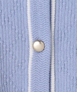 ANY SIS バイカラーニット カーディガン ライトブルー×オフ