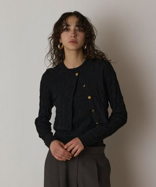 GRACE CONTINENTAL モノグラムニットカーディガン ブラック