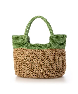 UNBILLION カシュカシュ cachecache / 切り替え編みクロッシェ2wayミニトート グリーン