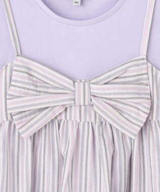 ANY KIDS キャミソール ドッキングTシャツ ラベンダーストライプ