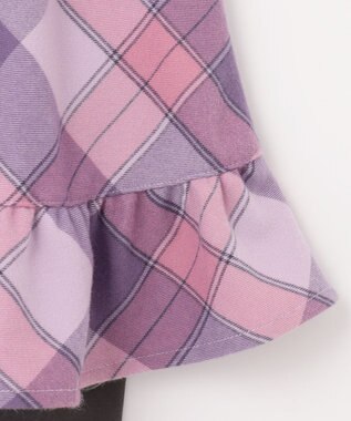 ANY KIDS チェック スカッツ ラベンダー系チェック
