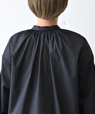 muuc 〈オーガニックコットン〉〈コットンブロード生地〉〈カラーにより異なる生地〉〈通年着られる〉コットン裾プリーツ ブラウス ブラック