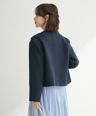 Green Parks ef-de ツイードノーカラージャケット Navy