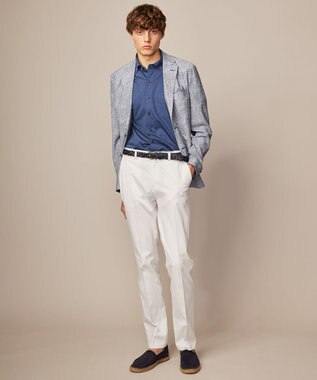 JOSEPH ABBOUD 【ウエストも伸びる！】オーガニックストレッチ パンツ ホワイト系