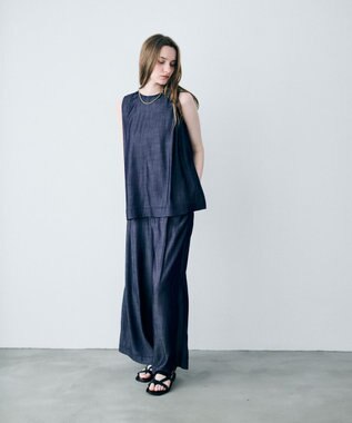 uncrave リヨセルデニム ノースリーブブラウス インディゴ