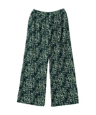 Green Parks セルフカットプリーツ柄パンツ Green
